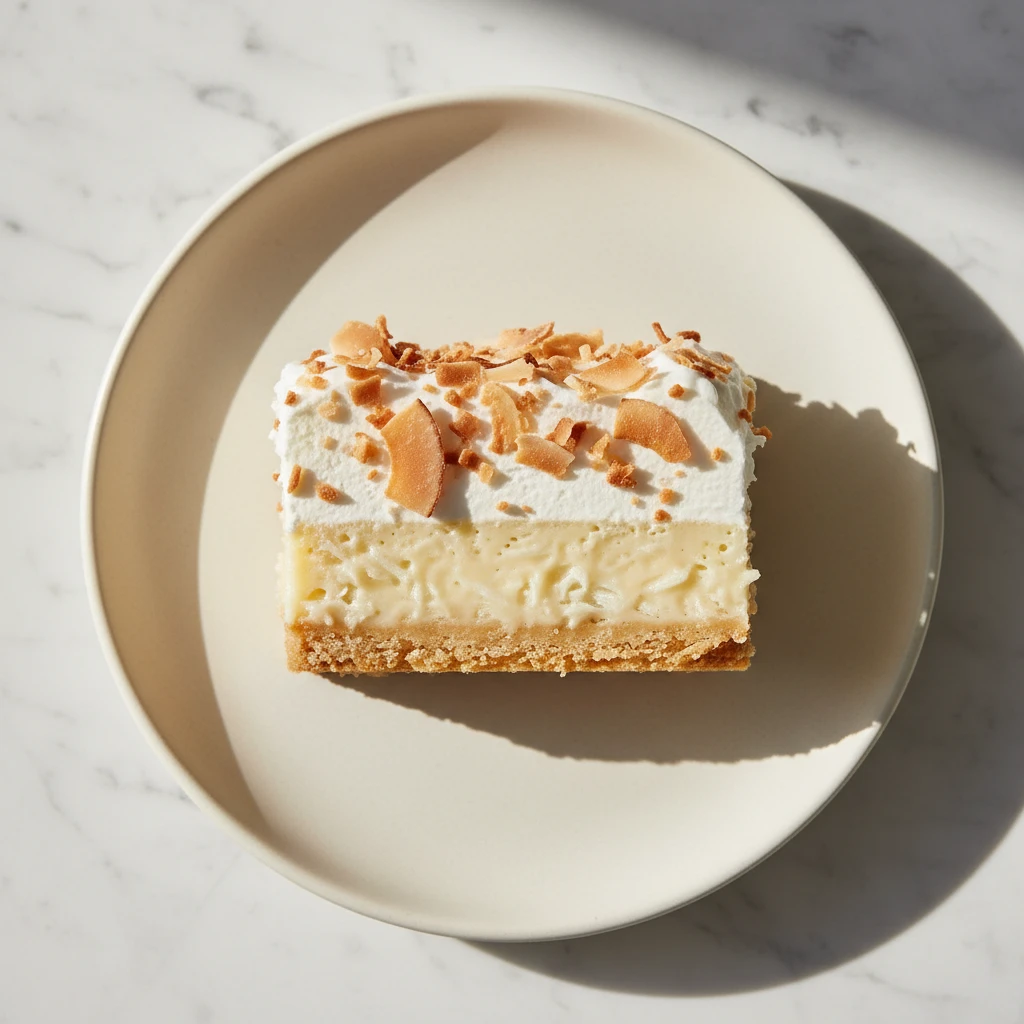 Coconut Cream Pie Bars serving suggestion