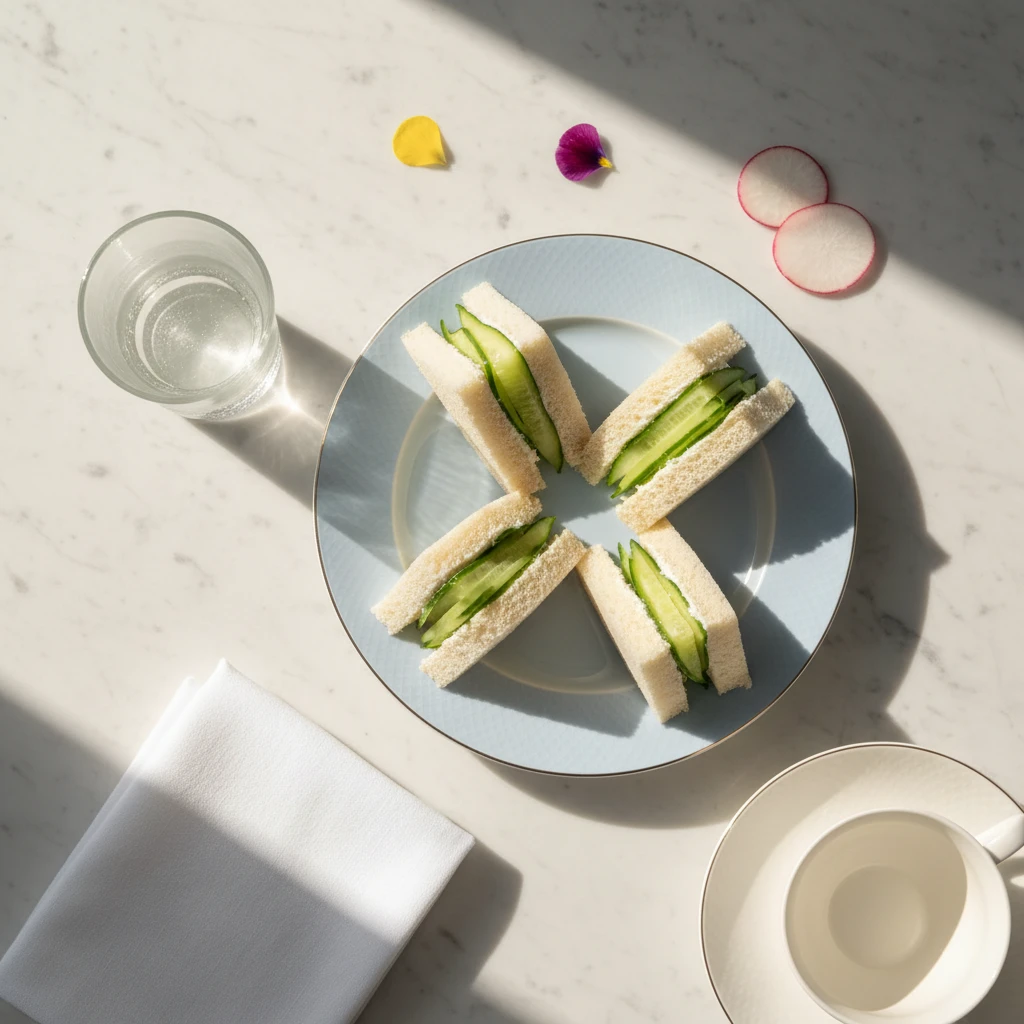 Cucumber Sandwich Tea serving suggestion