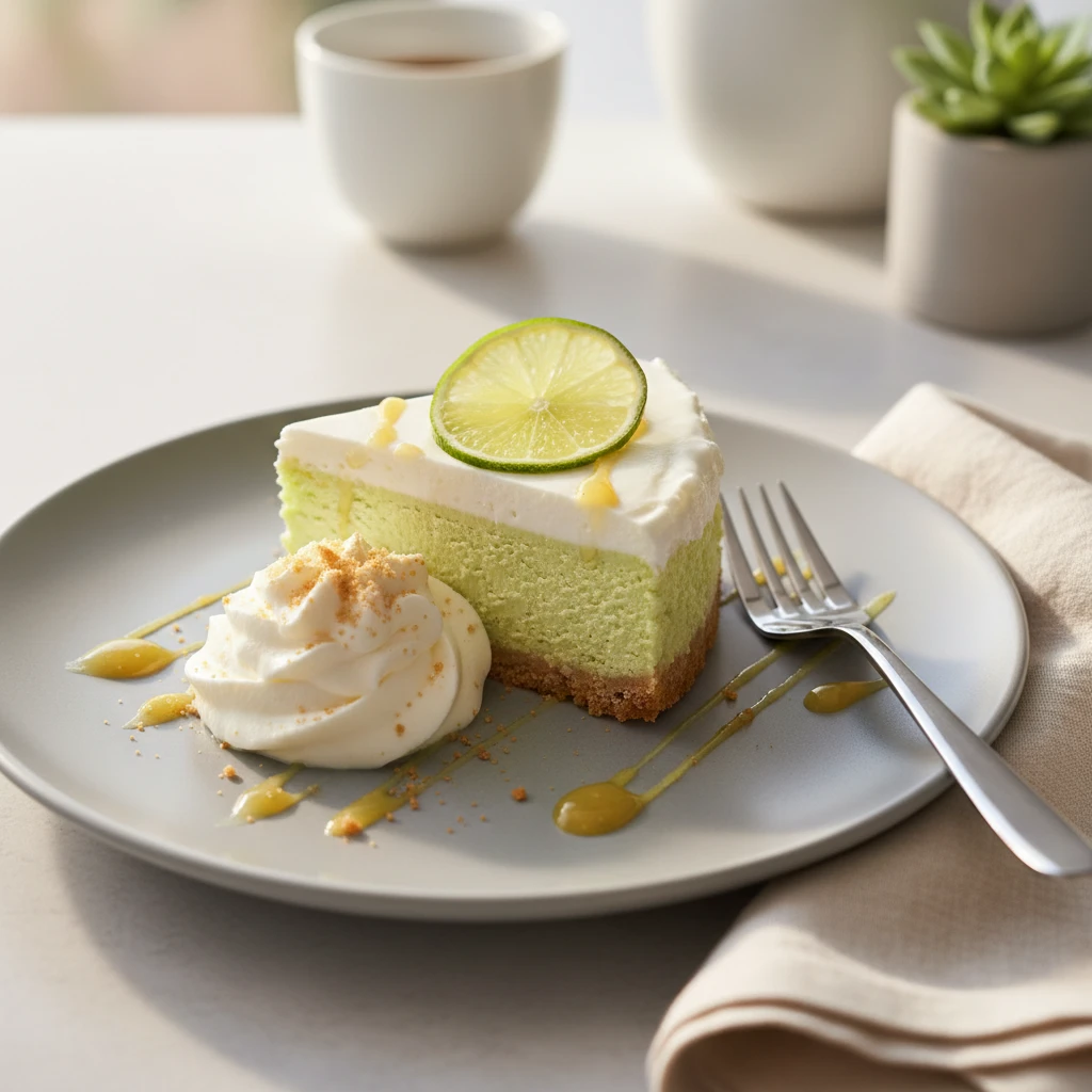 Key Lime Cheesecake serving suggestion