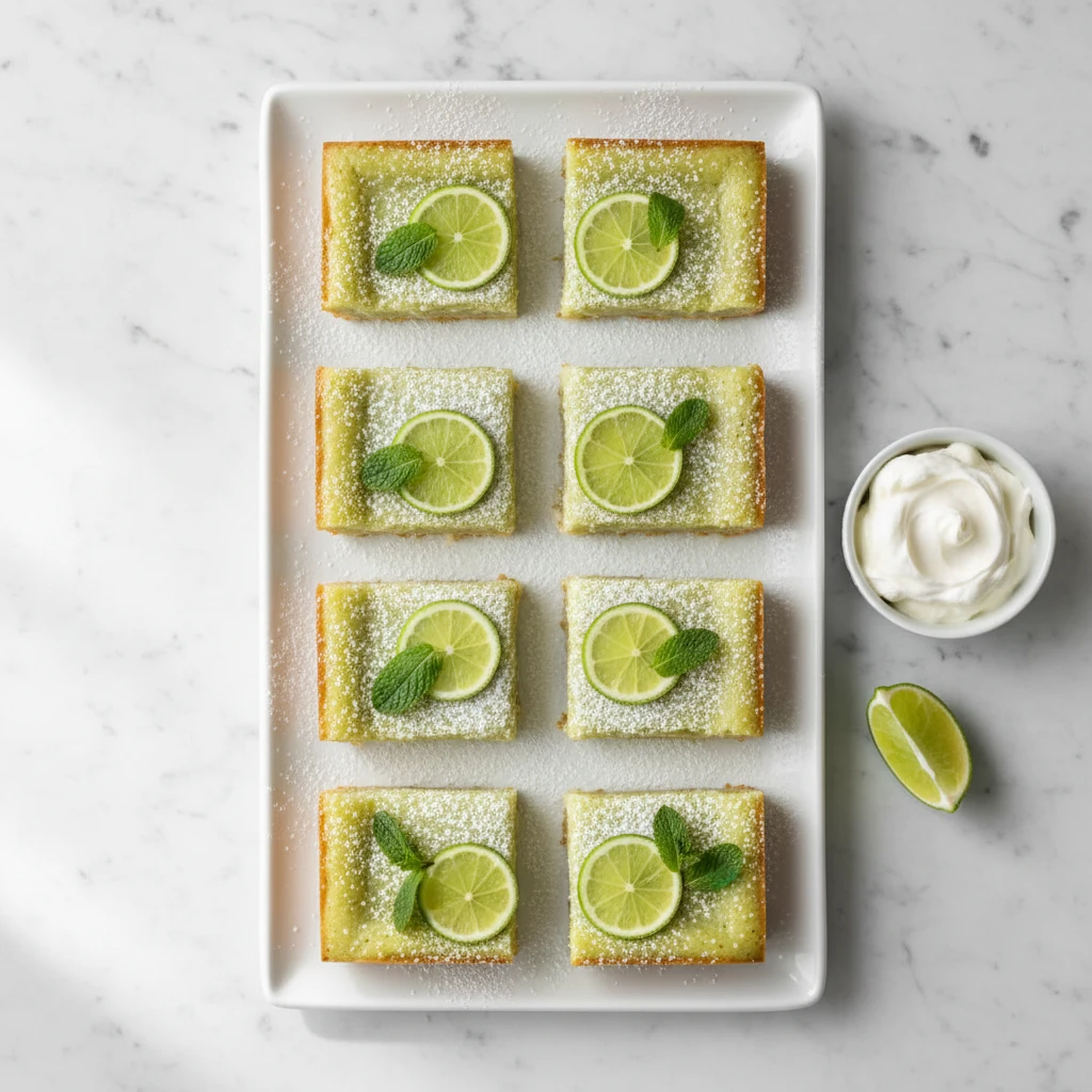 Key Lime Pie Bars serving suggestion