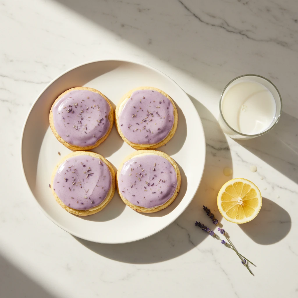 Lemon Lavender Cookies serving suggestion