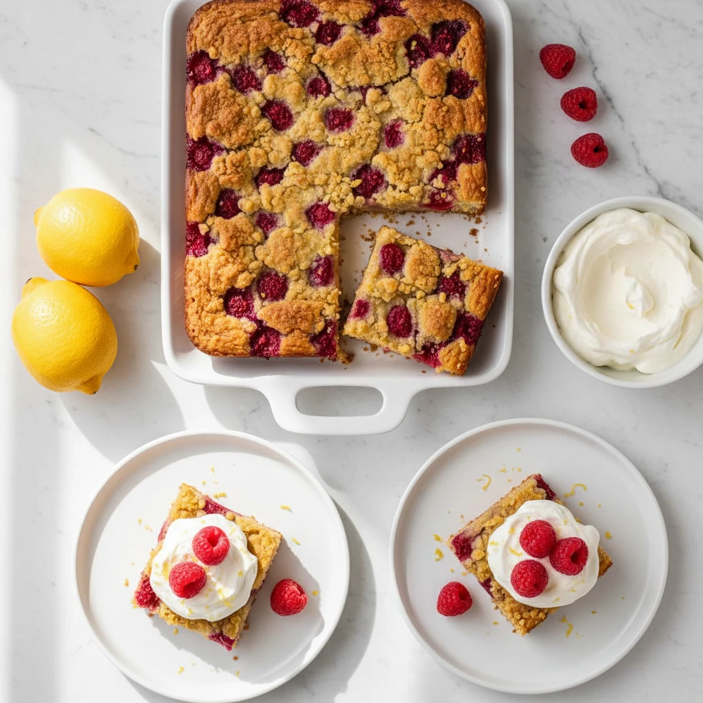 Lemon Raspberry Dessert serving suggestion