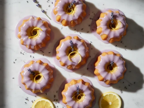 Mini Lemon Cakes with Lavender Glaze