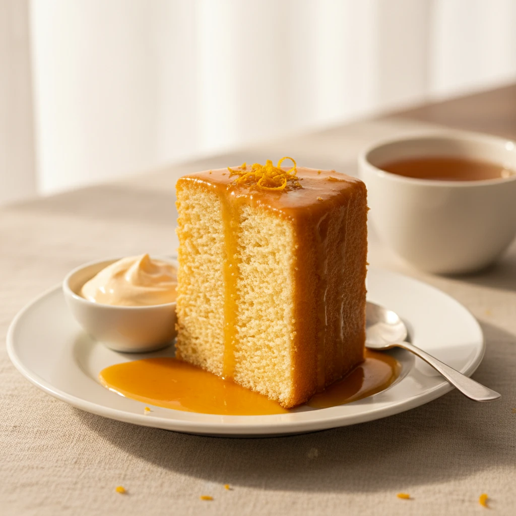 Orange Chiffon Cake serving suggestion