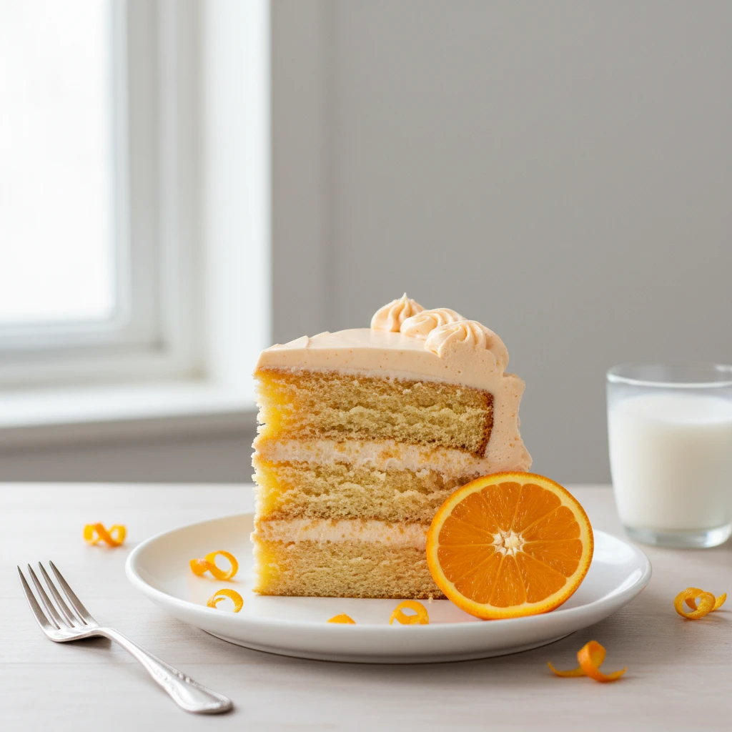 Orange Creamsicle Cake serving suggestion