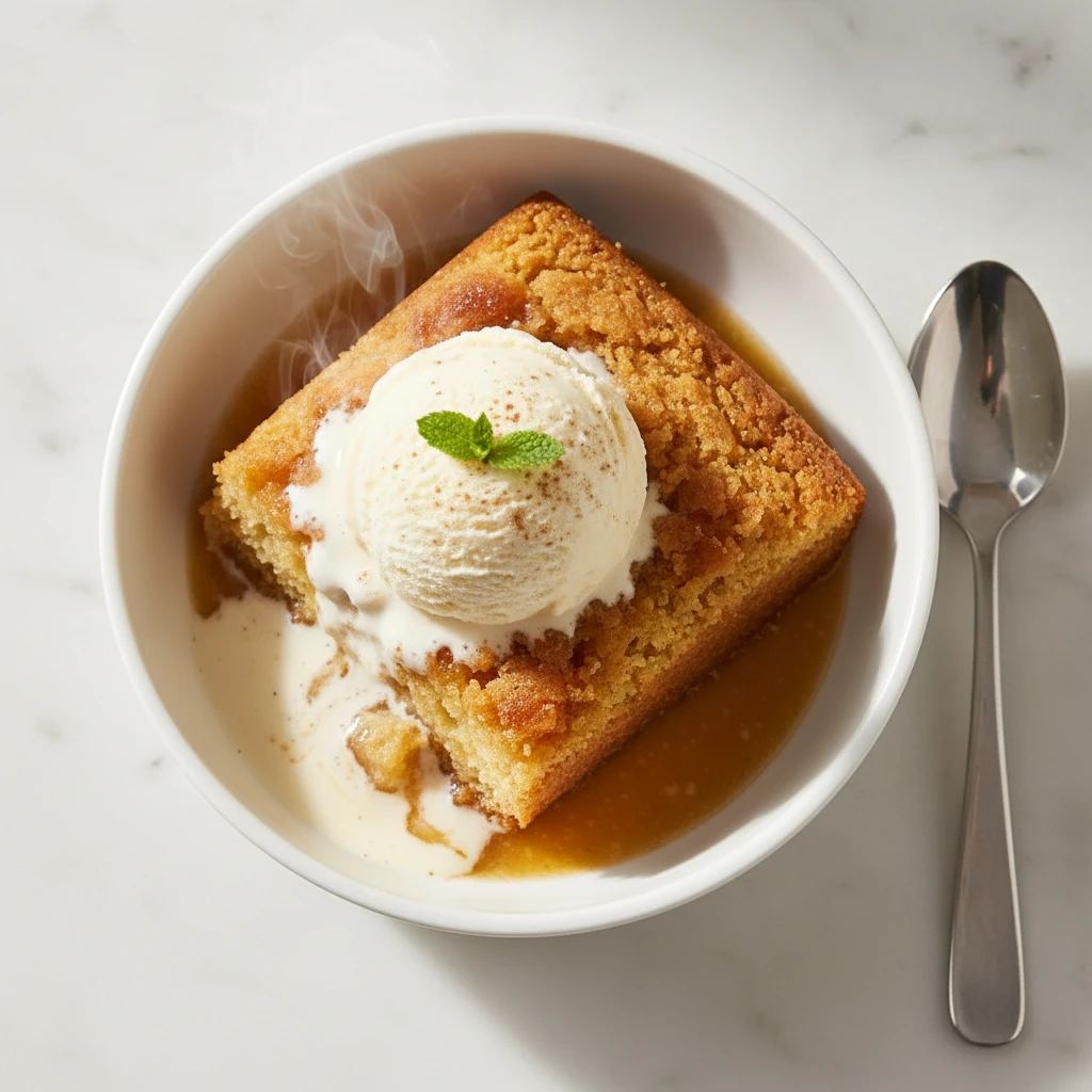 Pineapple Dump Cake serving suggestion
