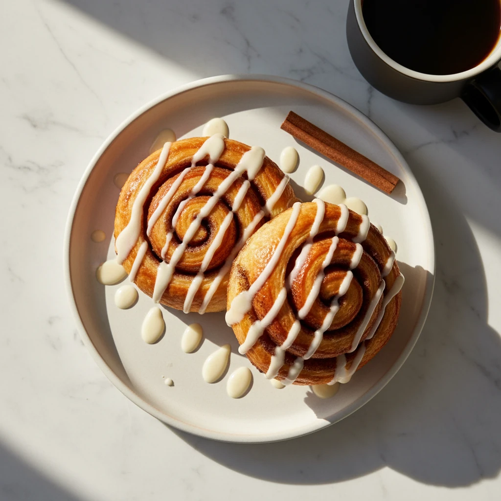 Puff Pastry Cinnamon Rolls serving suggestion