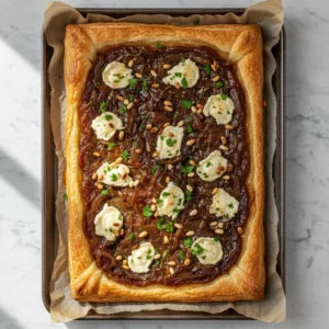 Puff Pastry Tart with Caramelized Onions and Goat Cheese