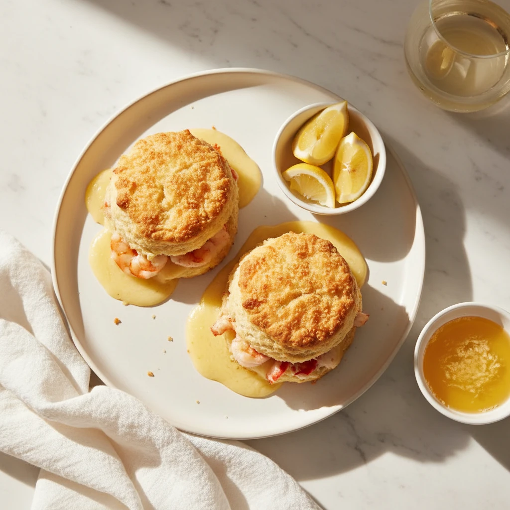 Shrimp & Crab Biscuit Melts serving suggestion