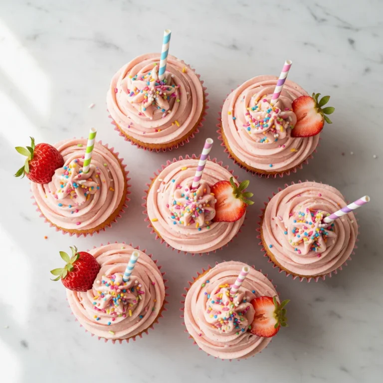 Strawberry Milkshake Cupcakes