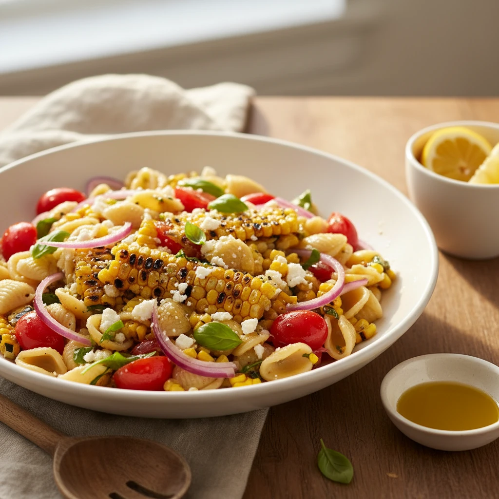 Corn Pasta Salad serving suggestion