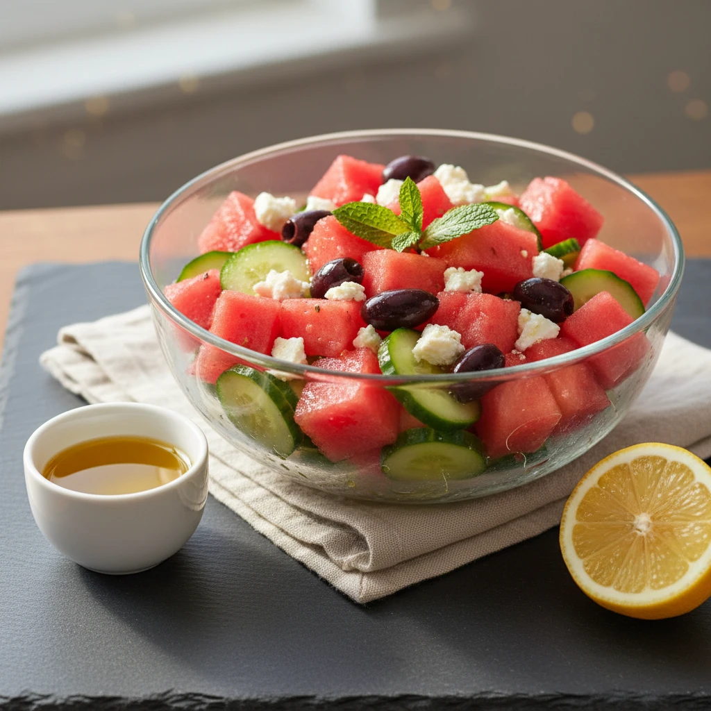 Watermelon Feta Salad serving suggestion