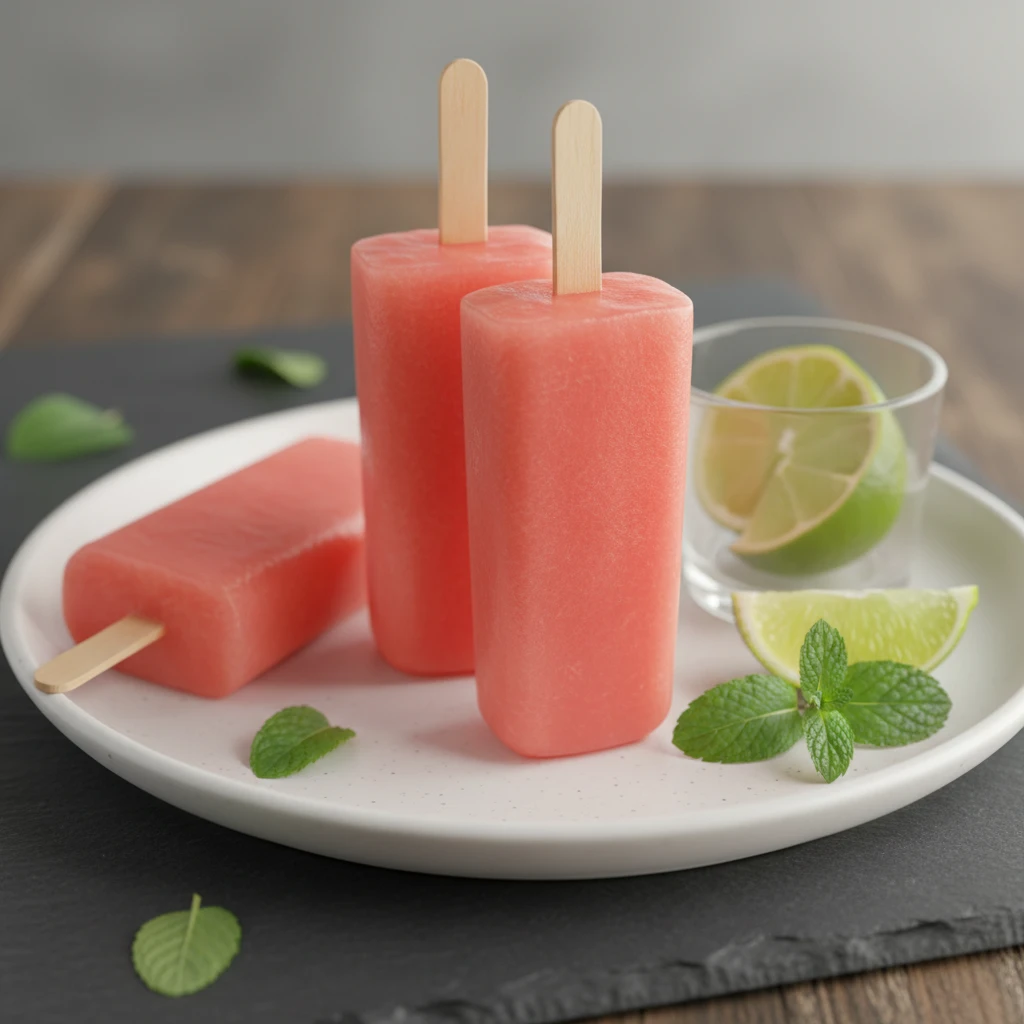 Watermelon Popsicles serving suggestion