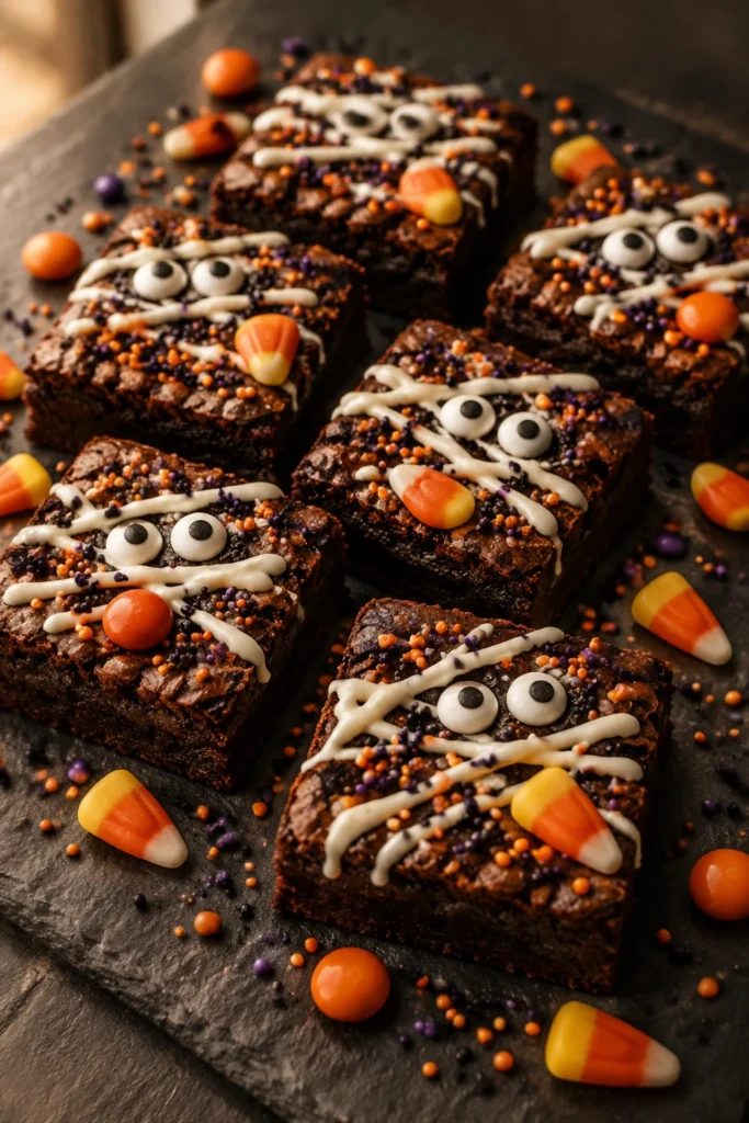 Halloween Brownies (Fudgy Decorated)