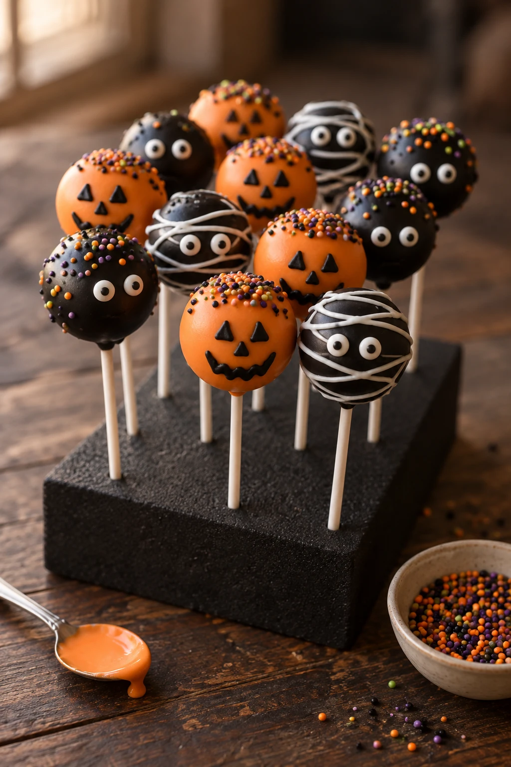 Halloween Cake Pops serving suggestion