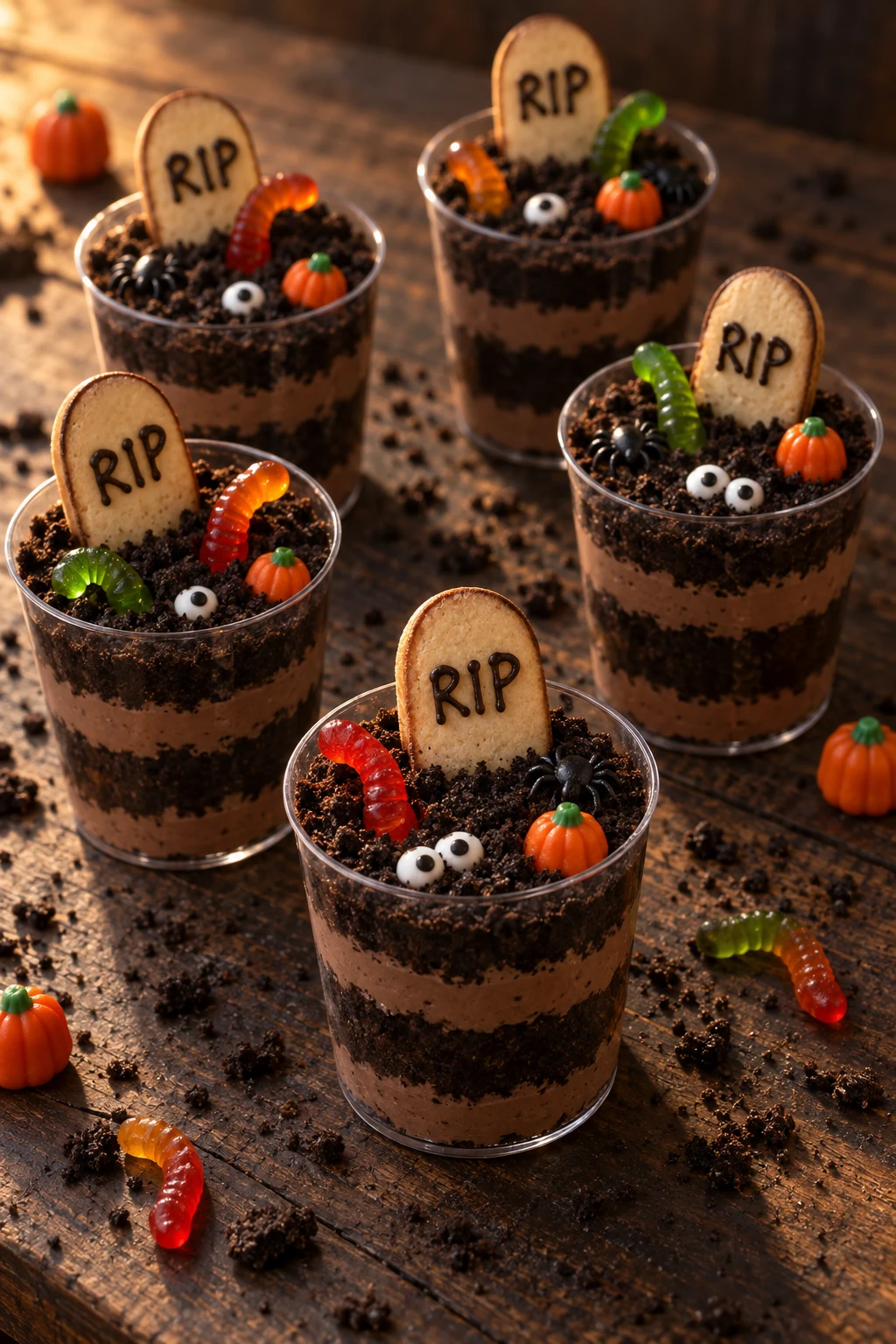 Halloween Dirt Cups serving suggestion