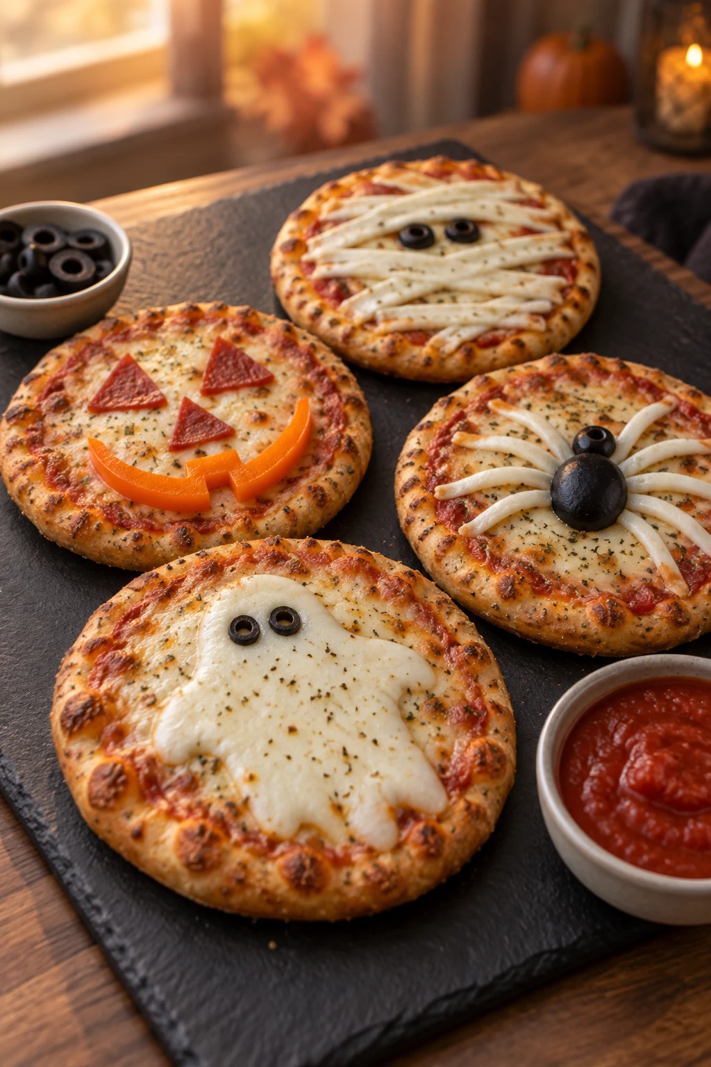 Halloween Pizza serving suggestion