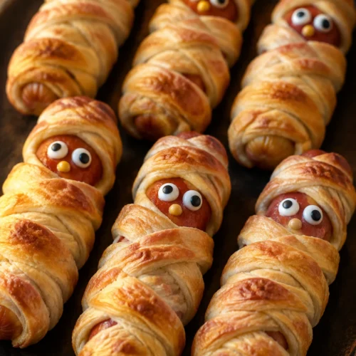 Mummy Hot Dogs — Easy Halloween Party Snack 4 Mummy Hot Dogs