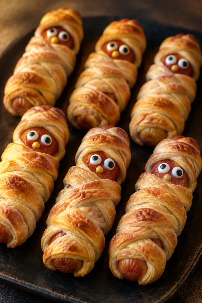 Mummy Hot Dogs — Easy Halloween Party Snack 1 Mummy Hot Dogs