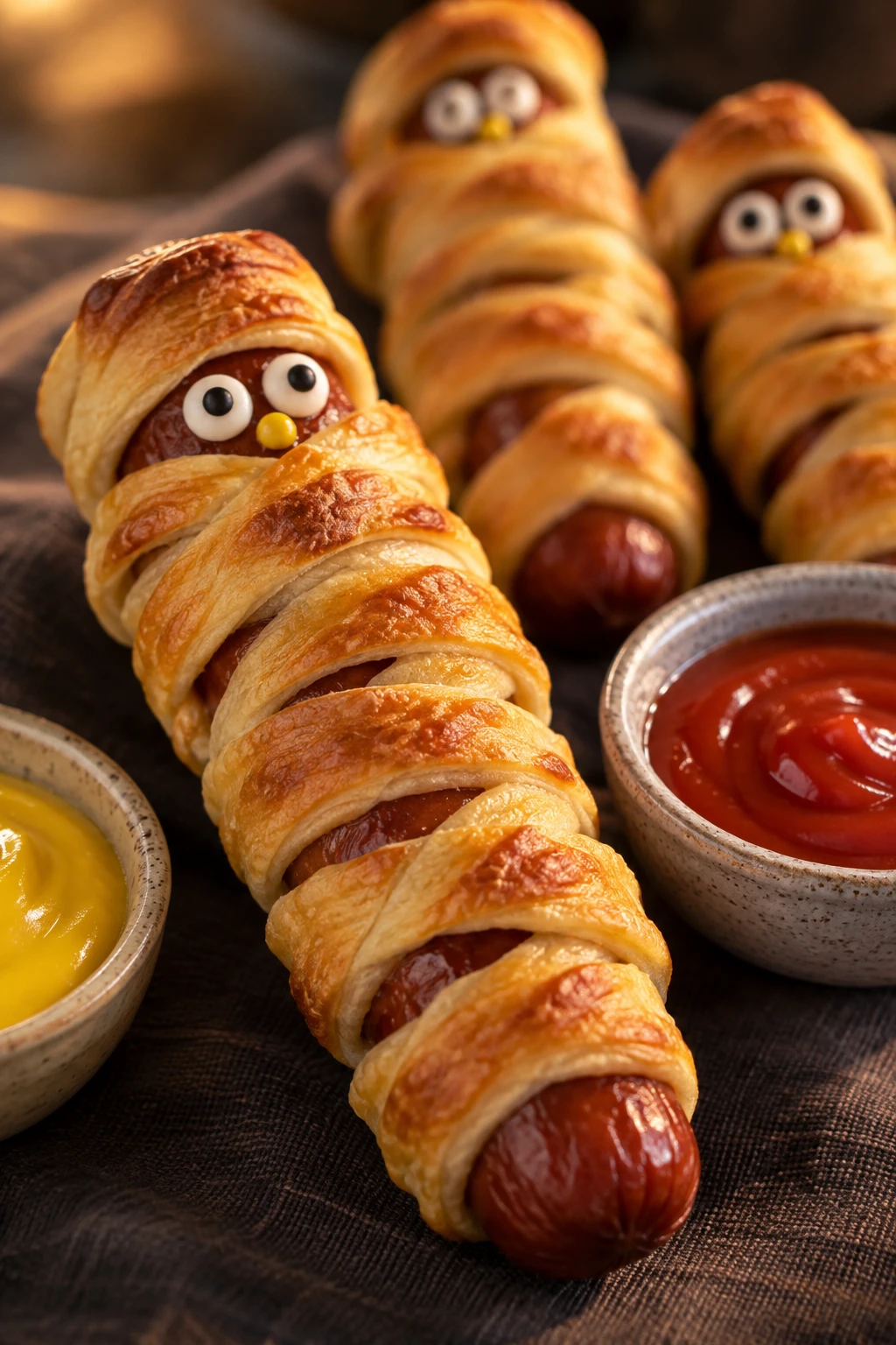Mummy Hot Dogs serving suggestion