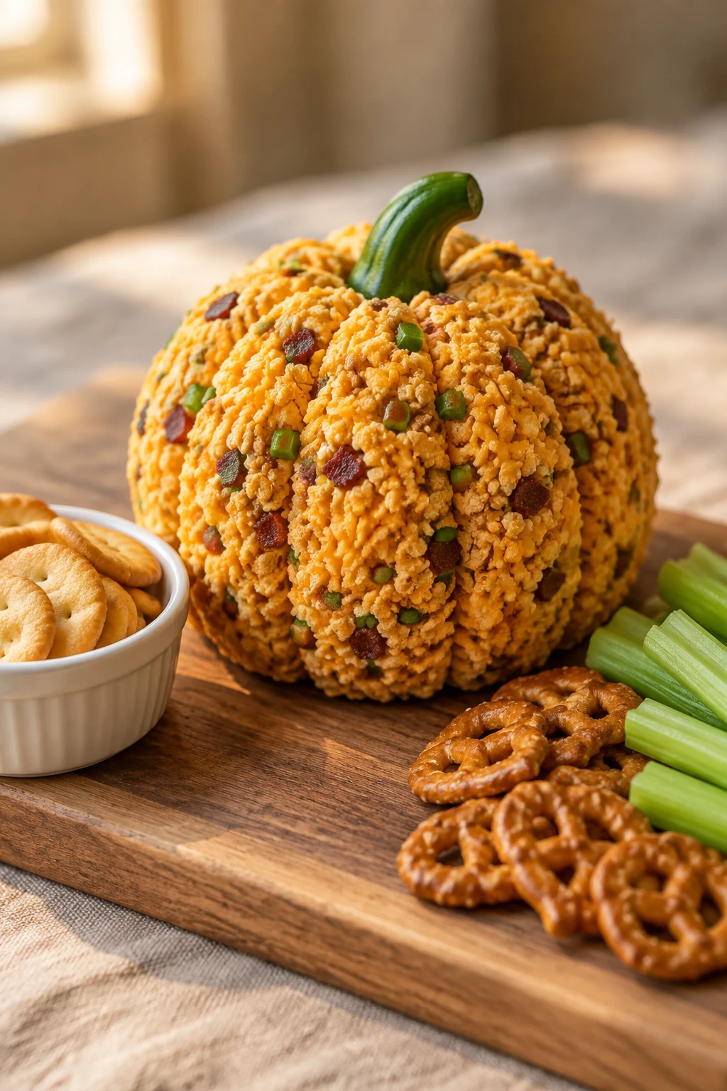 Pumpkin Cheese Ball serving suggestion
