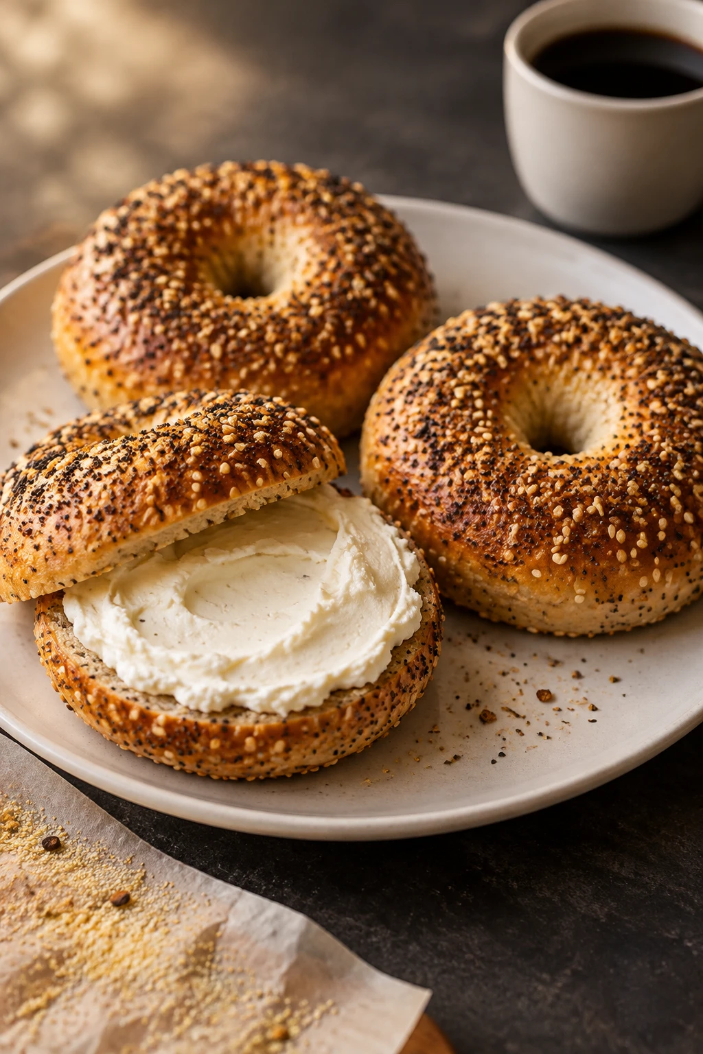 Sourdough Bagels serving suggestion